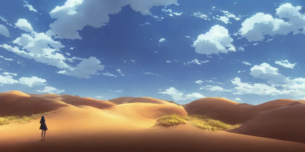 Image similar to sand dunes by makoto shinkai