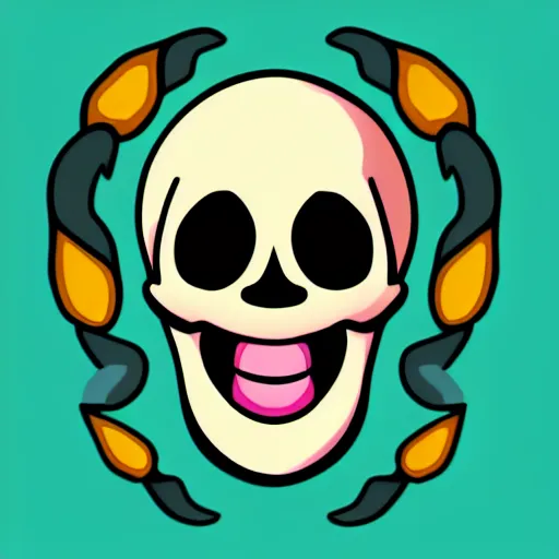 Prompt: illustration of a female skull in the style of Pogo, illustrator
