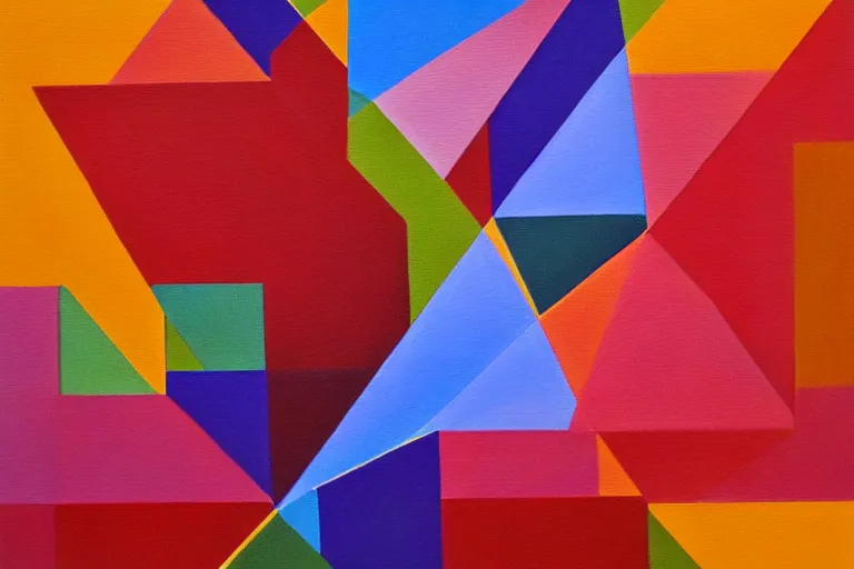 Image similar to abstract geometric oil painting with sharp crisp lines