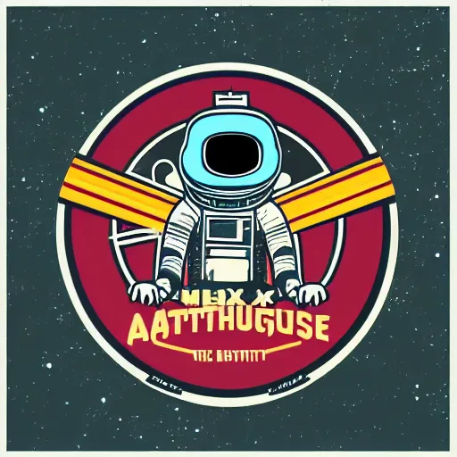 Image similar to in the style of max prentis and deathburger and laurie greasley a logo of astronaut, highly detailed, colourful, 8k wallpaper