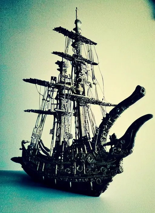 Image similar to photo of moonlanding with an old pirateship, scifi, aesthetic, fine art, intricate, elegant, highly detailed, centered, phograph, art station, conceptual art, soft, sharp focus,