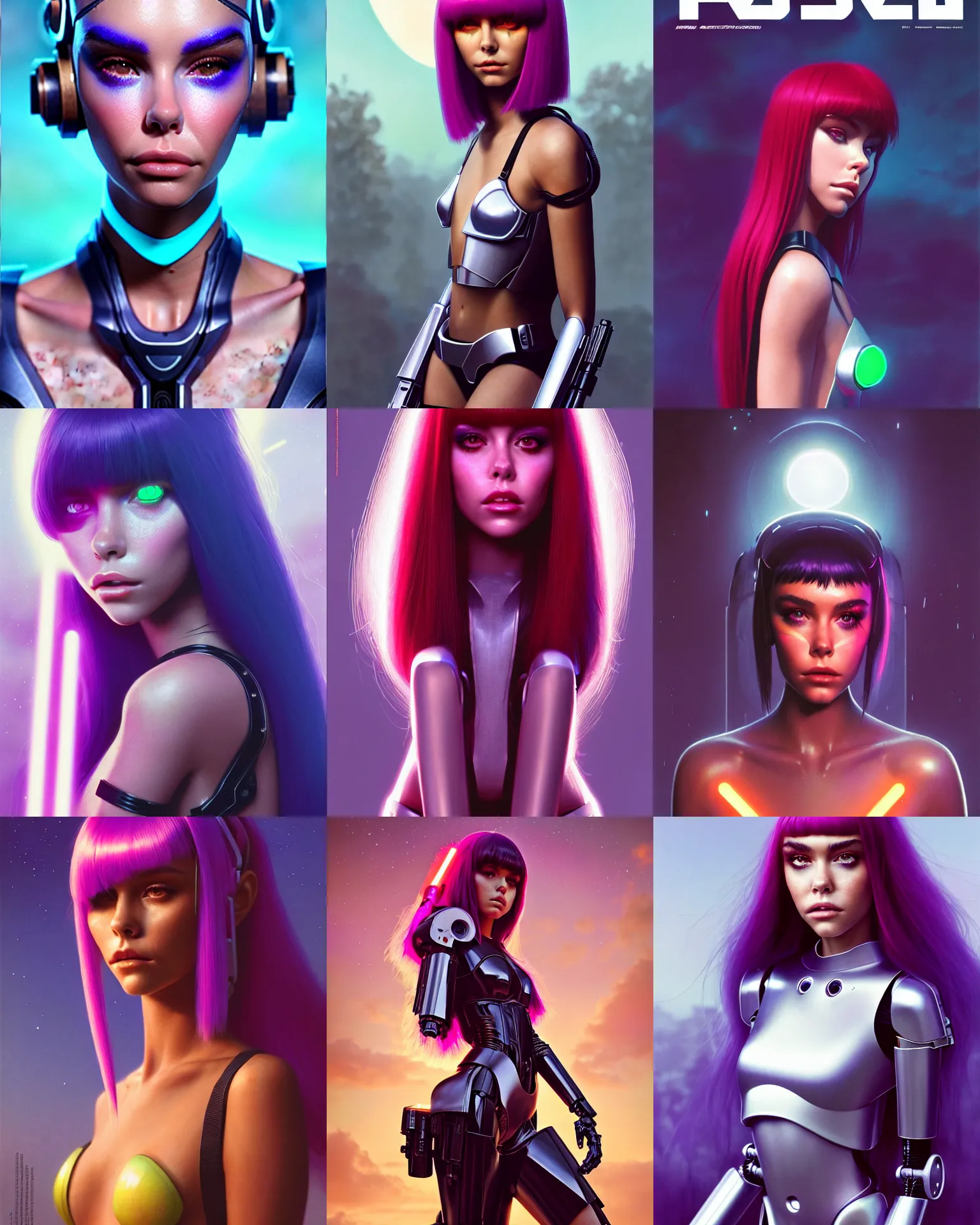 Prompt: a magazine cover portrait photo of madison beer : : college woman : : as future leeloo star wars cyborg woman on a lush alien world by weta : : by greg rutkowski, wlop, rossdraws, artgerm, pixar, disney, unreal engine, glossy skin, pearlescent, shiny, 4 k, hdr, bright morning, : :