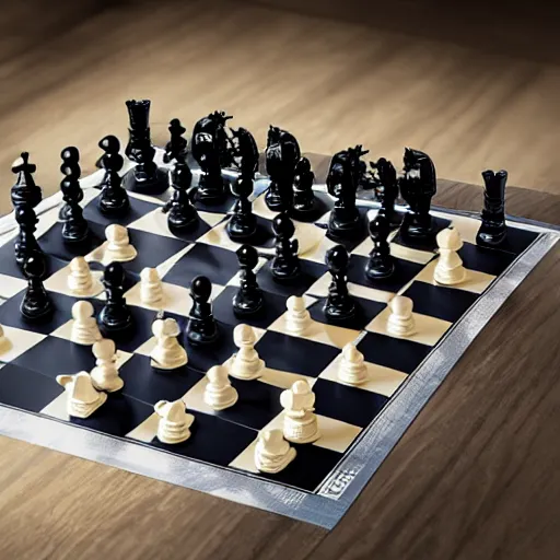 Prompt: marvel vs dc chess board, product photo, 4 k