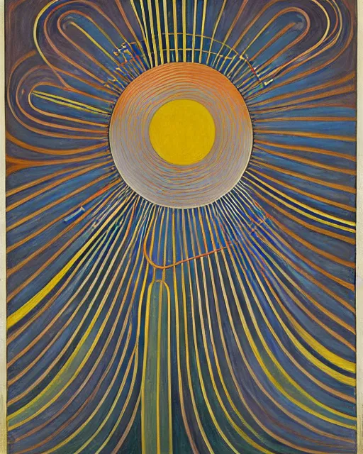 Image similar to blossoming rhythm, imperil, by hilma af klint, moebius, laurie greasly