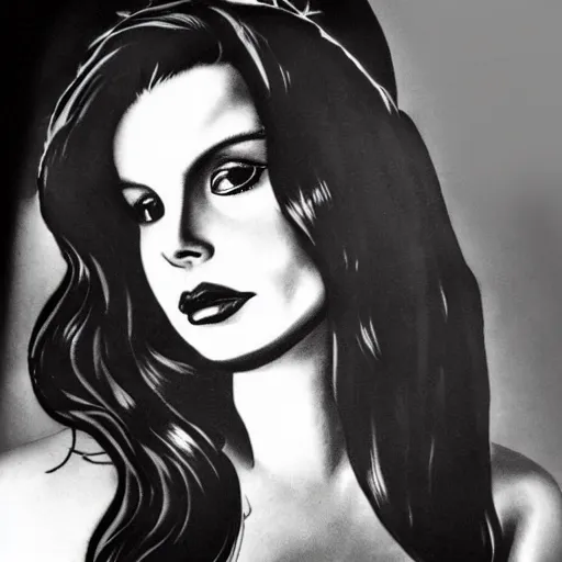 Prompt: Lana del rey tattoo design, photorealistic, dramatic-n 9