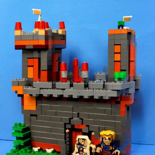 Prompt: castle greyskull from he - man made out of legos