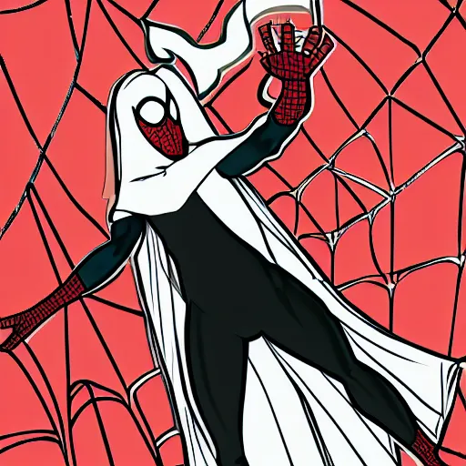 Image similar to spider man as a nun