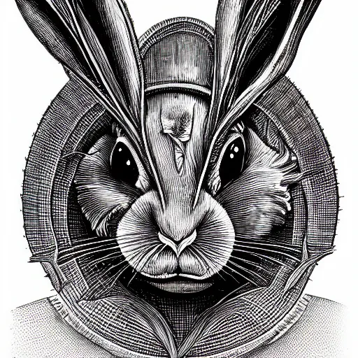 Prompt: a rabbit in the style of hr giger