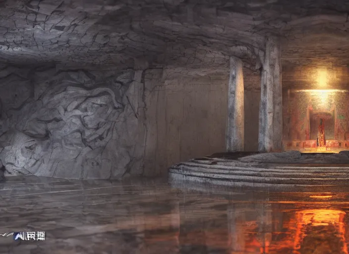 Prompt: The unkown underground temple, Shinji Kimura, featured on Artstation, 8K