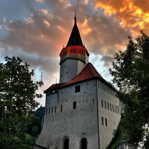 Image similar to Sauron\'s army surrounding the Ljubljana castle in Slovenia