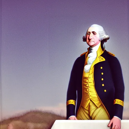 Prompt: photo of George Washington in real life kodak ultramax 400, 35mm, full-HD