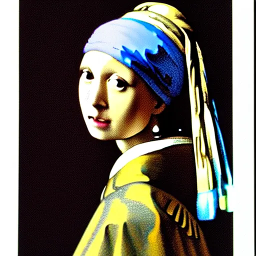 Prompt: a 1980s yearbook photo of the ''Girl with a Pearl Earring'' n-9