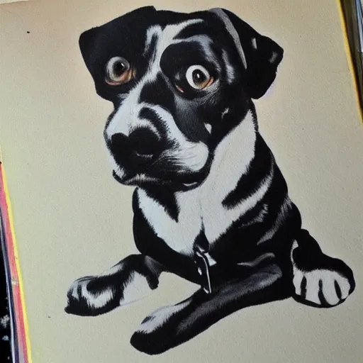 Prompt: painting of cute dog, full size, in style of wally wood, photorealistic