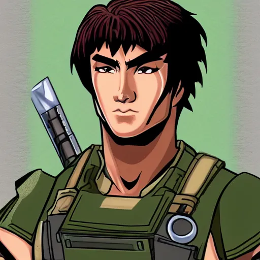 Image similar to PSX JRPG Character Portrait of GI Joe Stormshadow