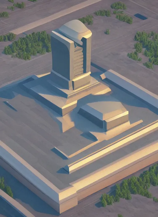 Prompt: lenin's monument isometric aerial by beeple, wlop, unreal engine 5, lumen, nanite