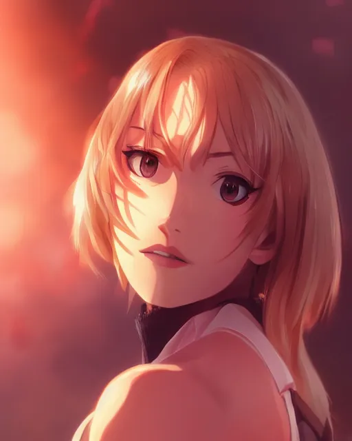 Prompt: anime yvonne strahovski, full shot, atmospheric lighting, detailed face, by makoto shinkai, stanley artgerm lau, wlop, rossdraws