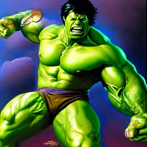 Image similar to incredible hulk by boris vallejo