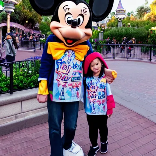 Image similar to walking around disneyland with shirt that says'i don't want to adults today ', highly detailed, high definition, ultra realistic