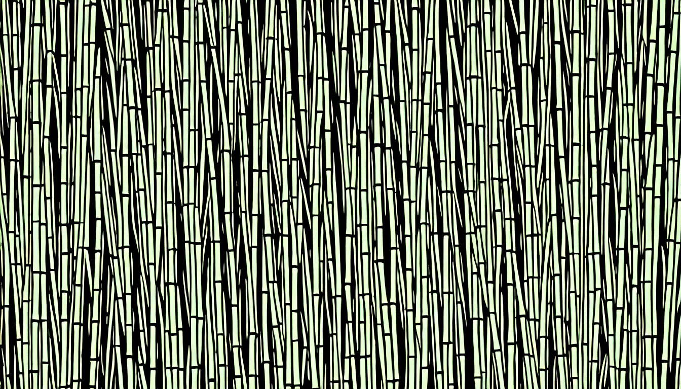 Prompt: bamboo forest by dan mumford and peter doig and edward hopper, symmetrical, minimal, black ink, thick lines highly detailed, muted colours 8 k