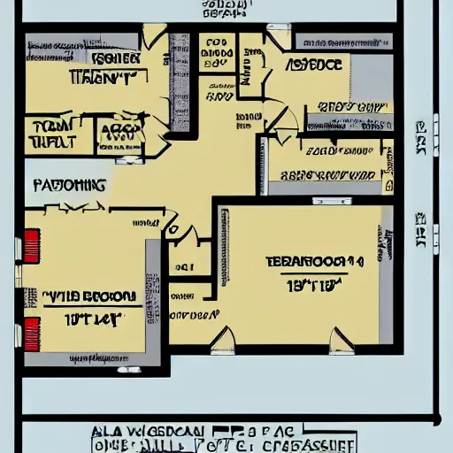 Prompt: A floor plan to a non-euclidean house