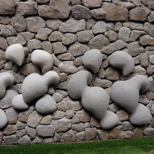 Image similar to the stone walls are inlaid with numerous ear sculptures