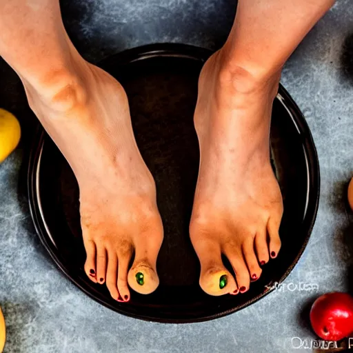 Prompt: delicious feet , 8k , mega high quality , professional food photography , award winning photo , foodporn