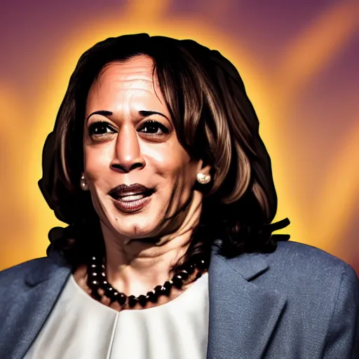 Image similar to Kamala Harris morphed into a Disney character cruelly devilla, 8k, professional photography, cinematic shot, dark, smoke