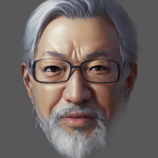 Image similar to anime portrait of a middle aged man, gray hair by Stanley Artgerm Lau, WLOP, Rossdraws, James Jean, Andrei Riabovitchev, Marc Simonetti, and Sakimichan, trending on artstation