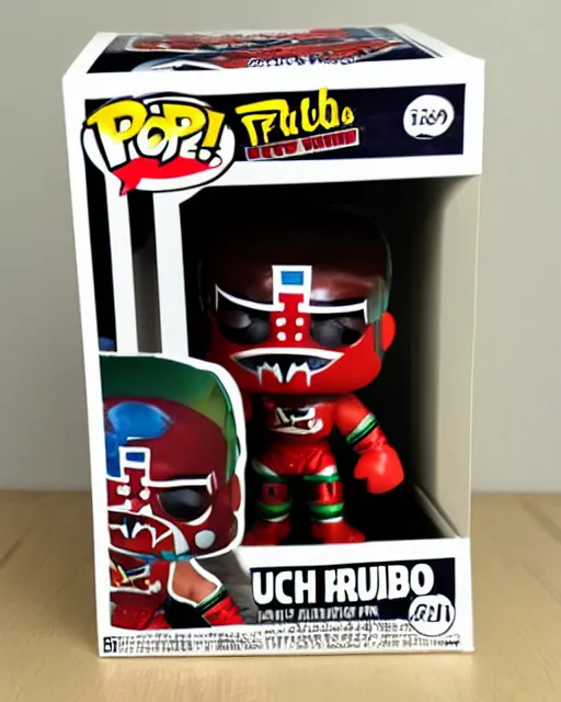 Image similar to luchador wrestler Funko Pop. Photographic, photography