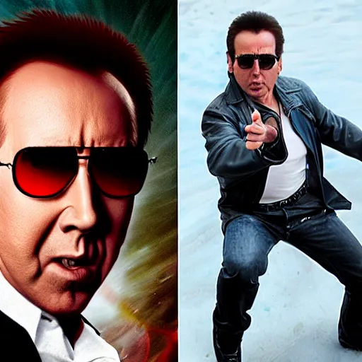 Prompt: nicolas cage as johnny cage