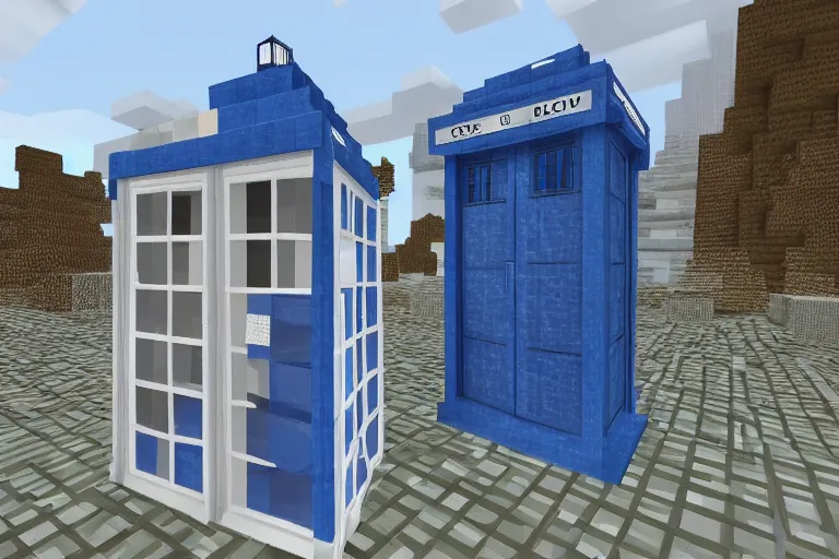 Image similar to tardis in minecraft