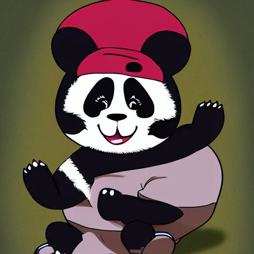 Image similar to cute anthro anime panda, digital art