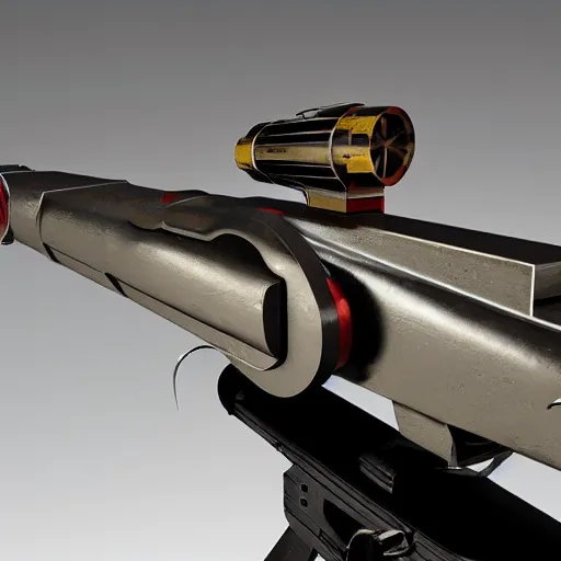 Prompt: Dieselpunk Buck Rogers ray gun, 4k had, ultra realistic, studio lighting