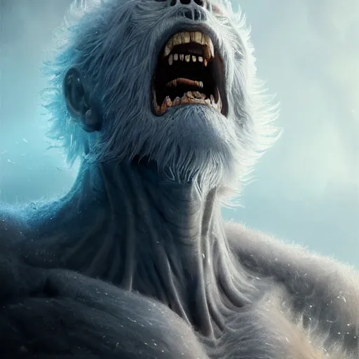 Image similar to a roaring and crying ghost, tall, silver skin, illustration, cinematic lighting, 8 k, d & d, frostbite 3 engine, dof, artstation, intricate, digital art, crepuscular ray, art by tsuyoshi nagano, greg rutkowski, stanley artgerm