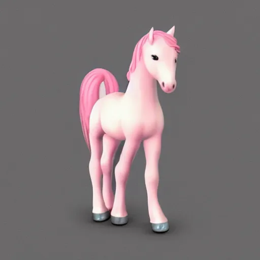 Image similar to pink pony full body, full detail hiperealistic