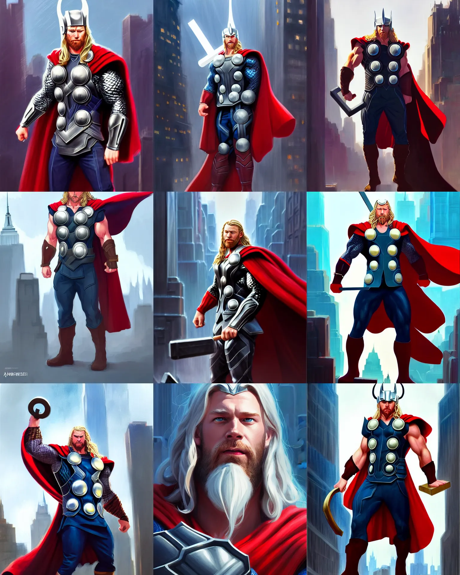 Prompt: character concept art of thor in new york | | distinct - fine, key visual, realistic shaded perfect face, fine details by stanley artgerm lau, wlop, rossdraws, james jean, andrei riabovitchev, marc simonetti, sakimichan, and jakub rebelka, trending on artstation