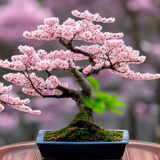 Image similar to photo of time lapse sequence of a sakura seed growing into a sakura bonsai tree