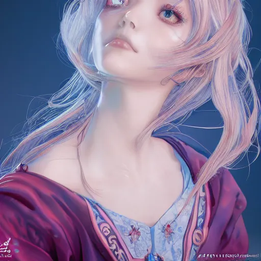 Prompt: the portrait of a blueberry that resembles an absurdly beautiful, graceful, elegant, sophisticated anime girl, an ultrafine hyperdetailed illustration by kim jung gi, irakli nadar, intricate linework, bright colors, octopath traveler, final fantasy, unreal engine 5 highly rendered, global illumination, radiant light, detailed and intricate environment