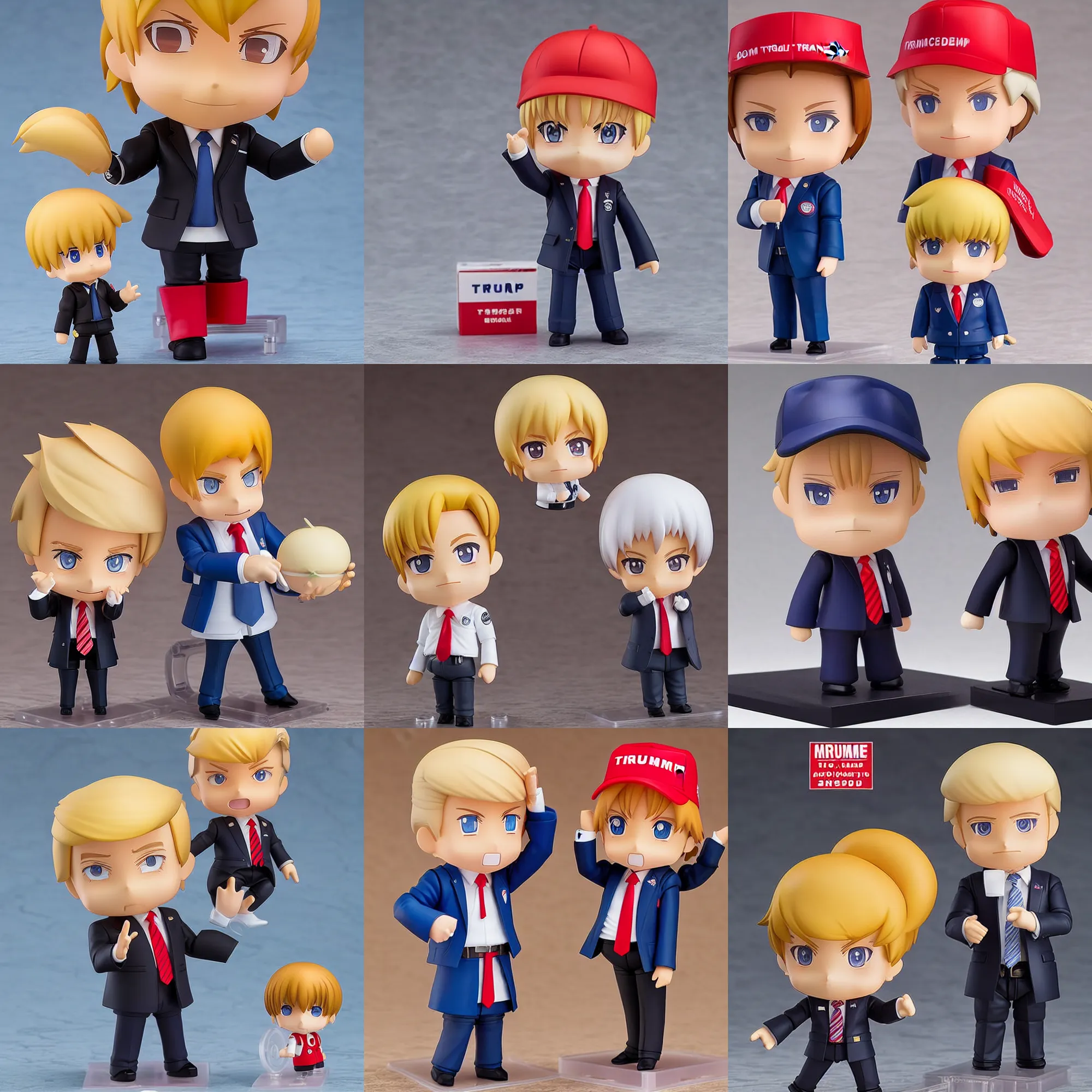 Prompt: Donald Trump, an anime nendoroid of Donald Trump, figurine, detailed product photo