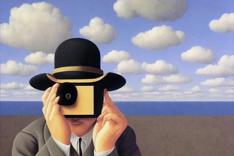 Image similar to Painting by Rene Magritte, Extremely Highly detailed, Occult, funny, humorous, humor, hilarious, funny, entertaining, magical, trending on artstation HQ, closeup, D&D, intricate, elegant, highly detailed, digital painting, artstation, concept art, matte, sharp focus, illustration, surrealism