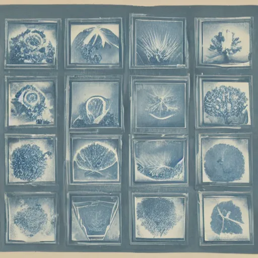 Image similar to a cyanotype