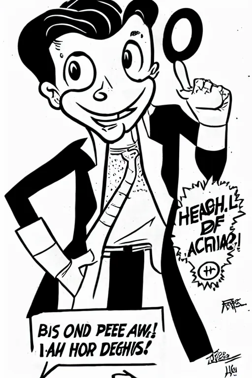 Image similar to jughead jones, in the style of dan decarlo, as drawn by dan decarlo for archie comics,