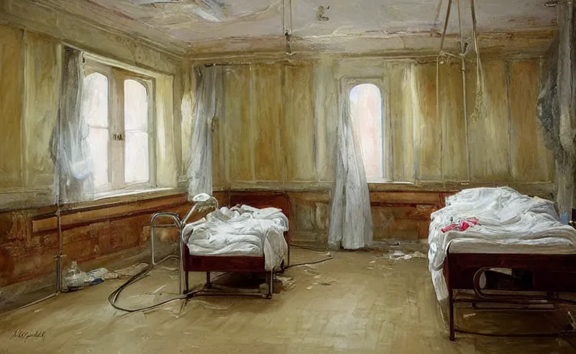 Image similar to Abandoned hospital room. By Konstantin Razumov, highly detailded