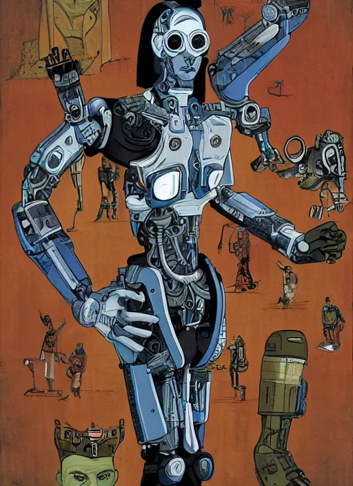 Image similar to a cyborg in the style of bailly alice