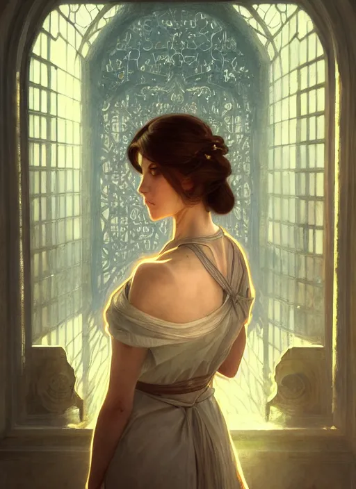 Image similar to perfectly - centered - portrait of a beautiful lady inside abandoned asylum, light comes from the window, intricate, highly detailed, digital painting, artstation, concept art, smooth, sharp focus, illustration, unreal engine 5, 8 k, art by artgerm and greg rutkowski and alphonse mucha