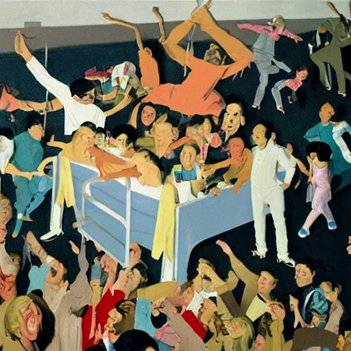 Image similar to having a cool party birthday party, painting by neo rauch