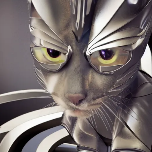 Prompt: cat on an futuristic armor clothing, 8k