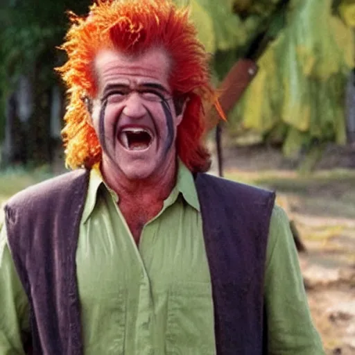 Prompt: Mel Gibson disguised as a carrot