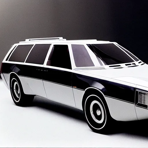 Image similar to station wagon concept car from 1976, designed by Giorgetto Giugiaro, presented at the North American Auto Show 1975