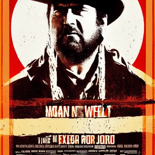 Image similar to movie poster of the man with no name, in the style of sergio leone and john ford, spaghetti western, hd, detailed, epic